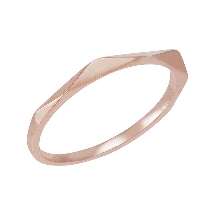 14K Rose Gold Geometric Band