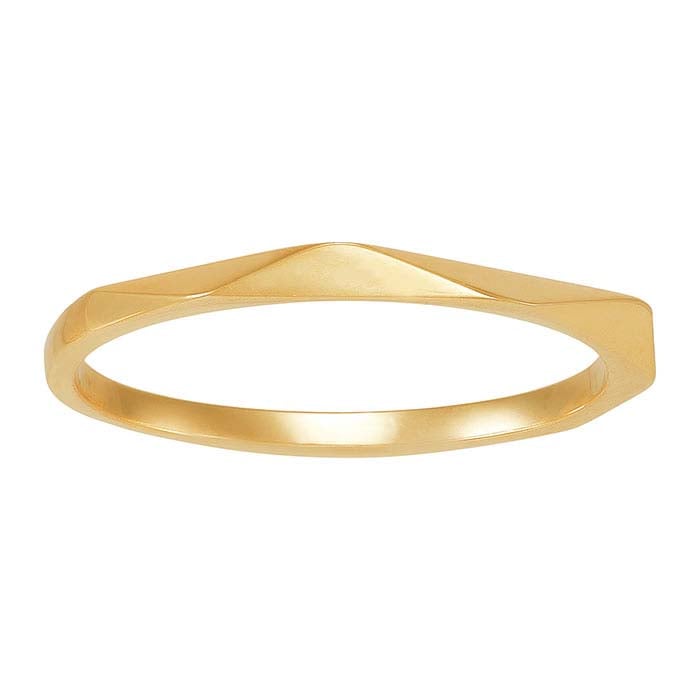 14K Yellow Gold Geometric Band