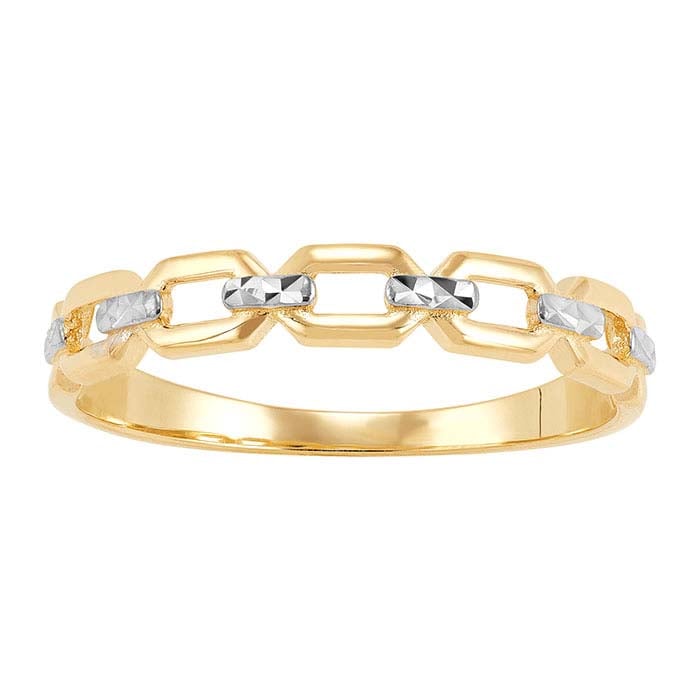14K Yellow Gold Chain Link Ring