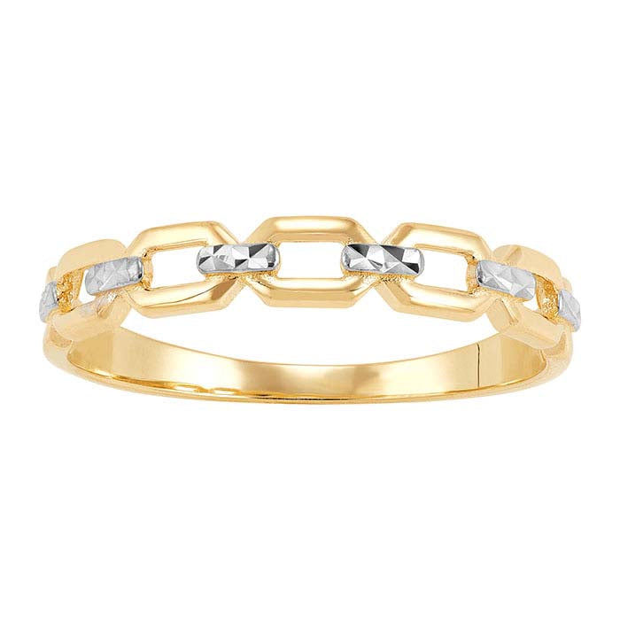 14K Yellow Gold Chain Link Ring