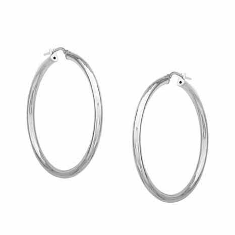 Sterling Silver Tube Hoop Earrings