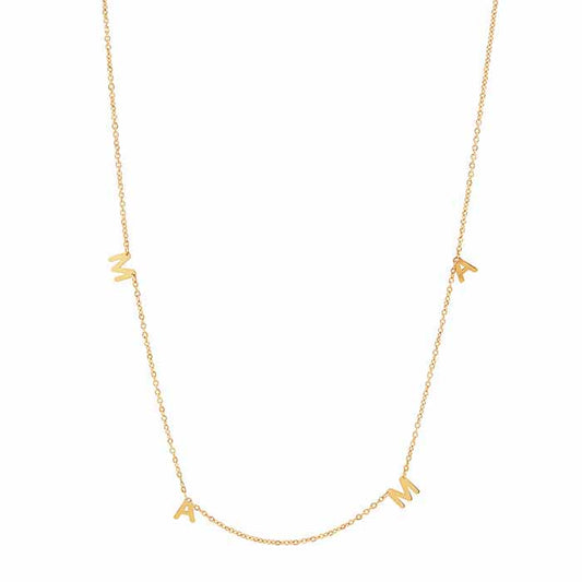 10K Yellow Gold Mama Station Necklace