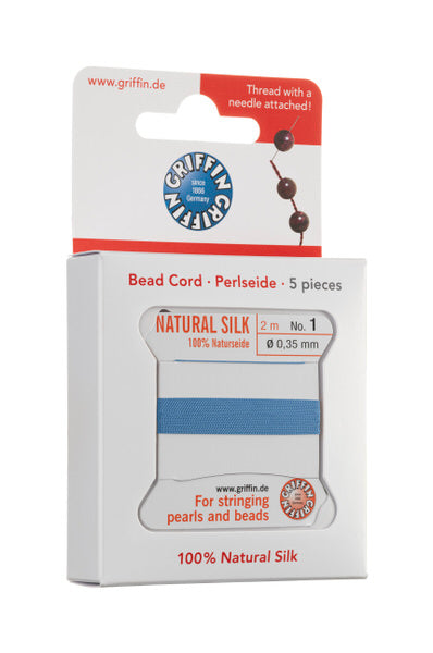 Griffin™ Bead Cord Nº 16 – 1.05 mm | Pack of 5 | Natural Silk, NylonPower | Multiple Colors | With Needle