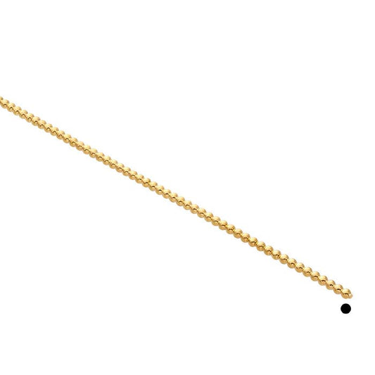 Filo a perle completo in oro giallo 14K, morbido morto
