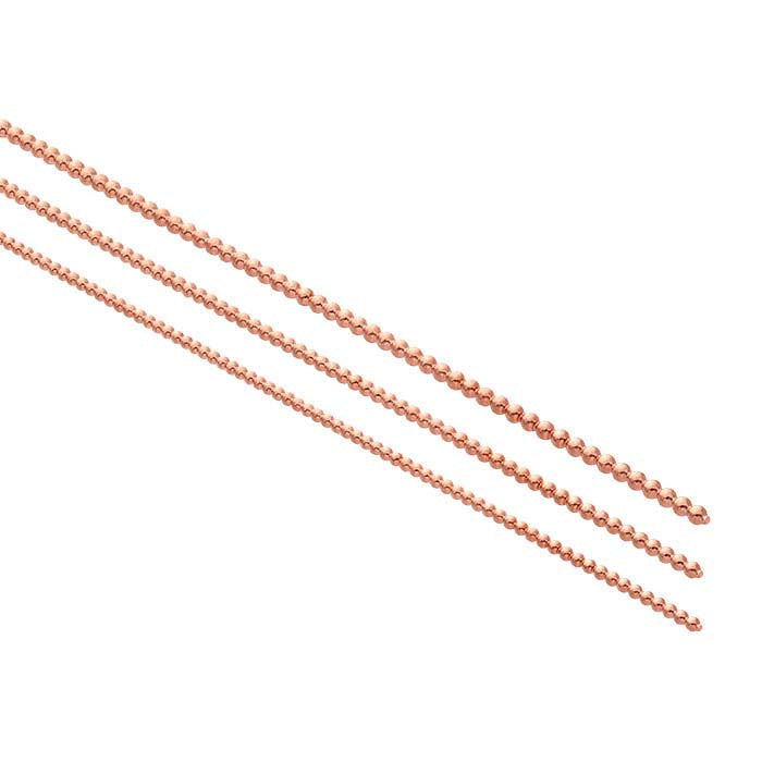 14/20 Rose Gold-Filled Full-Bead Wire, Dead-Soft