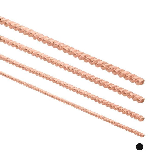 14/20 Rose Gold-Filled Round Twist-Pattern Wire, Dead-Soft