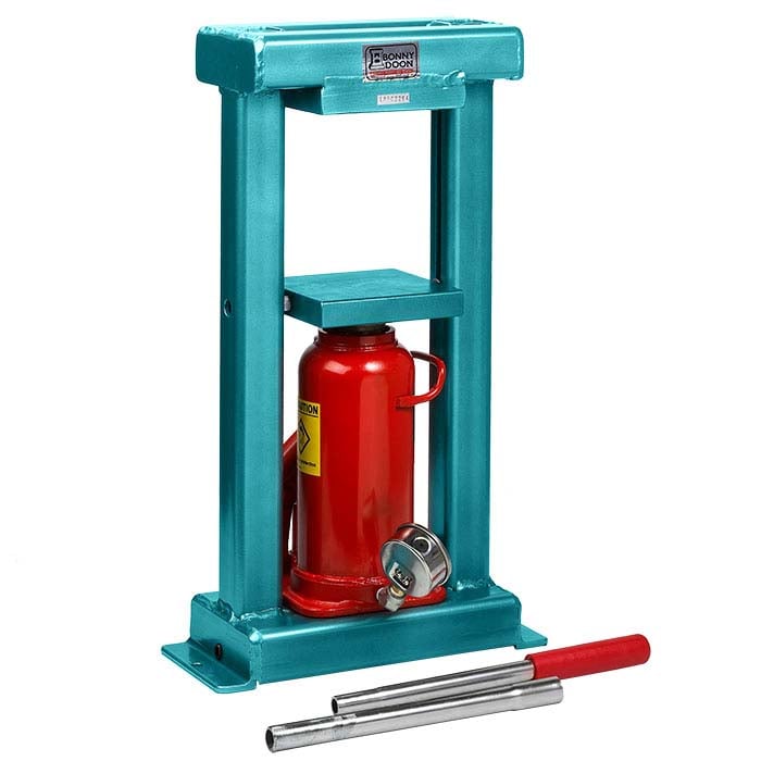 Prensa hidráulica manual clásica Bonny Doon de 20 toneladas y ariete, color turquesa