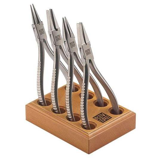 Revere 4-Piece Pliers Set with Wood Stand