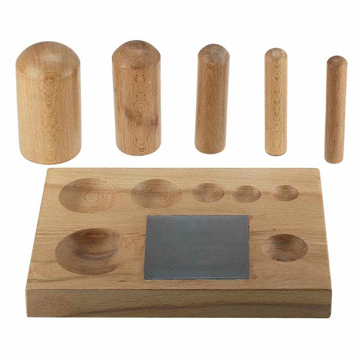 Wood Block and Punch Set with Steel Insert