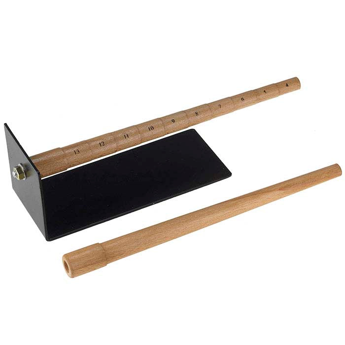 Stepped and Plain Wood Ring Mandrel Set with Base