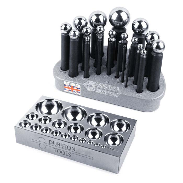 Durston Steel 21-Piece Dapping Punch Set with Block