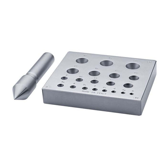 带冲头的圆形边框成型块