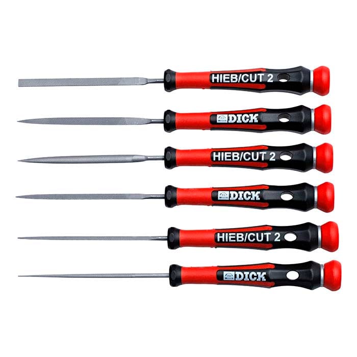 Friedrich Dick Needle File Set, Cut #2, Set of 6