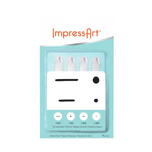 Set di Timbri Design ImpressArt®, Punti e Tratti, Caratteri da 0,5 a 3 mm