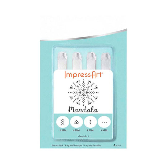 ImpressArt® 디자인 스탬프 세트, 만다라 시리즈 4, 3–4mm 문자
