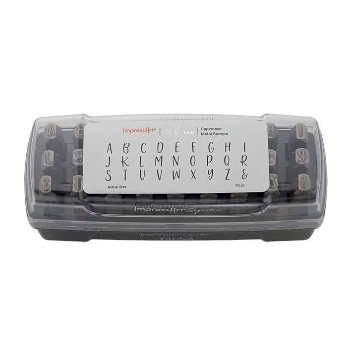 סט חותמות עיצוב ImpressArt®, אלפבית חיות באותיות גדולות, תווים בגודל 6 מ"מ