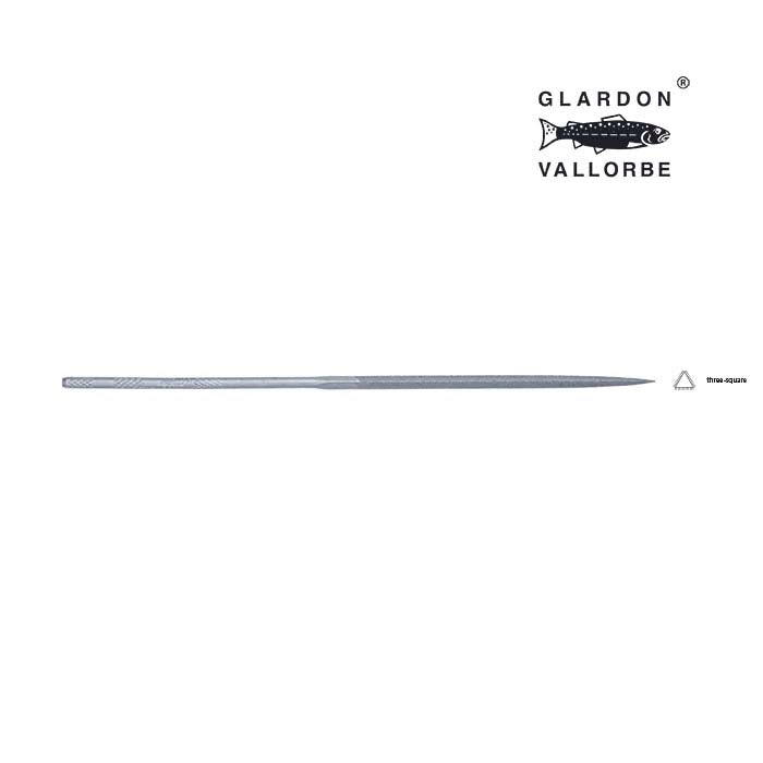 Glardon Vallorbe® Three-Square Needle File, Cut #2