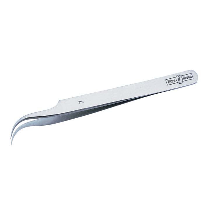 Blue Heron Roestvrij Staal Precision 7 Gebogen Patroon Pincet