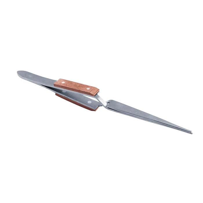 Titanium Straight Cross-Lock Tweezers with Fiber-Grip Handles