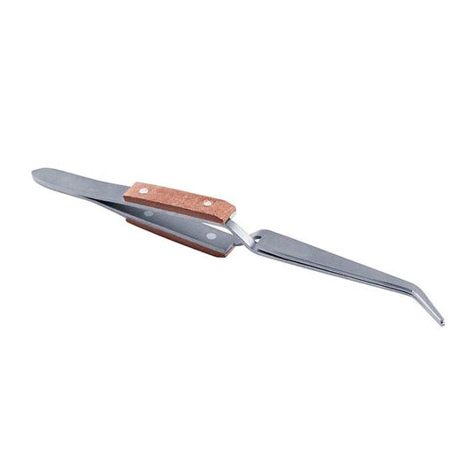 Titanium Curved Cross-Lock Tweezers with Fiber-Grip Handles
