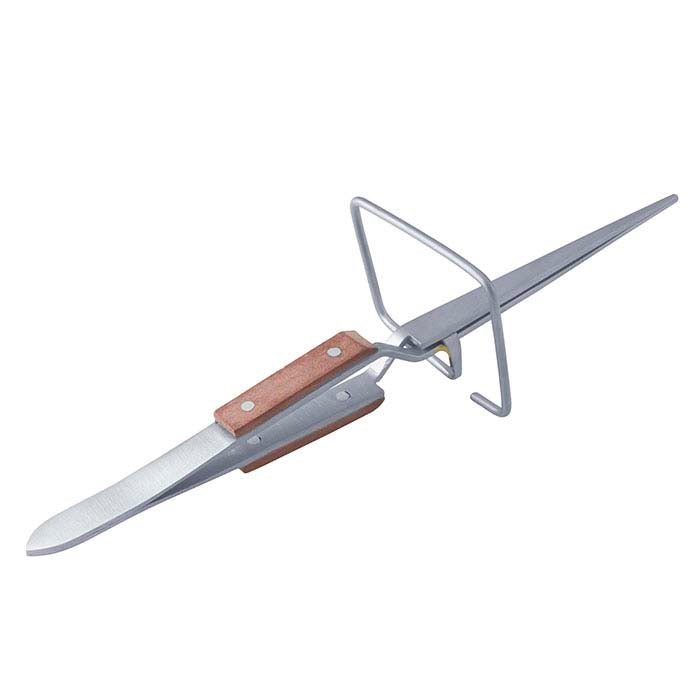 Stainless Steel Stand-Up Straight Cross-Lock Tweezers with Fiber-Grip Handles