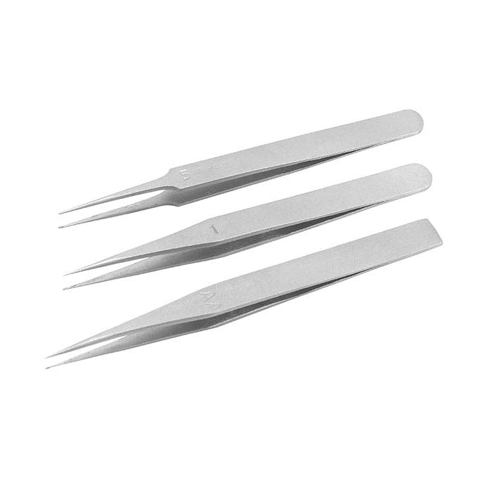 Titanium Tweezers, Set of 3
