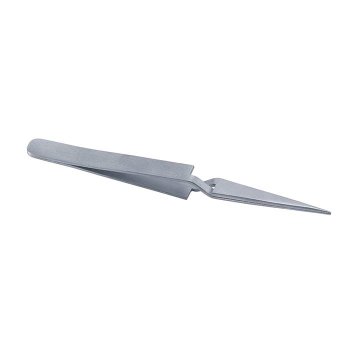 Short Stainless Steel Straight Cross-Lock Tweezers