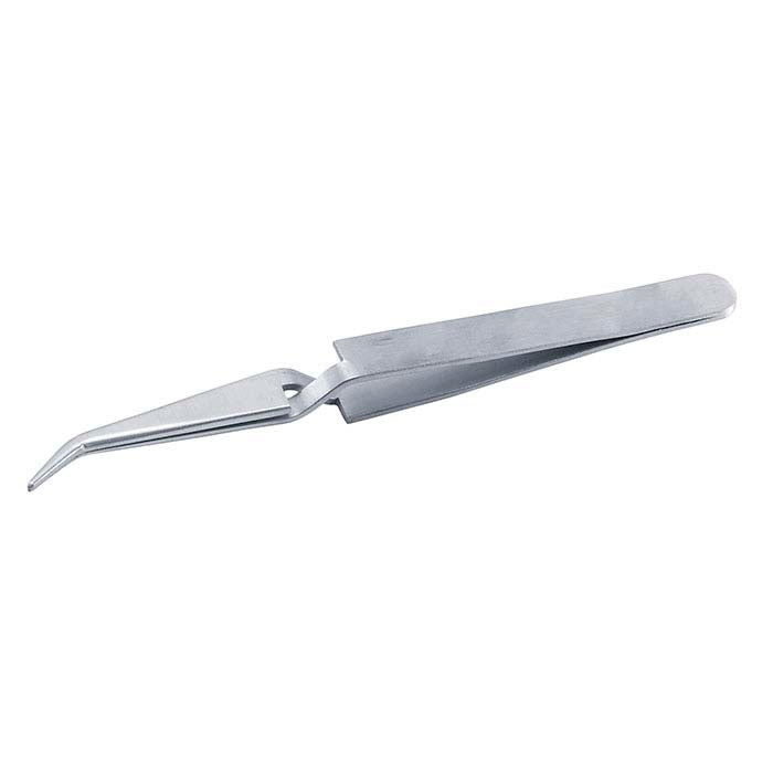 Stainless Steel Short Curved Cross-Lock Tweezers