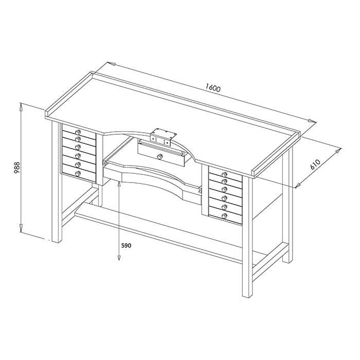 Durston Double Superior Jeweler’s Workbench