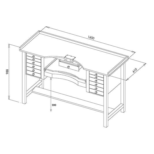 Podwójne warsztatowe stanowisko jubilerskie Durston Superior