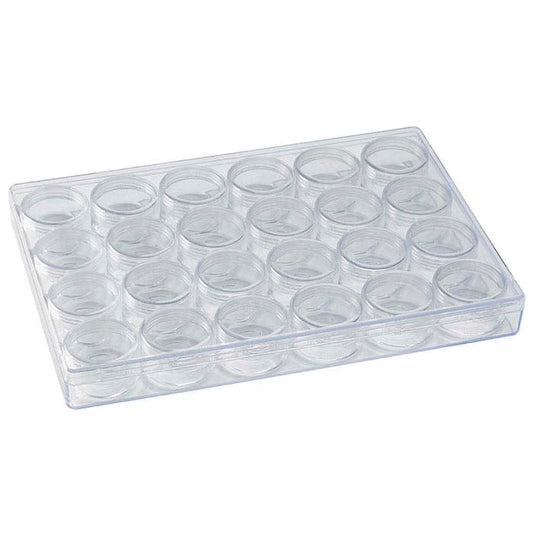 Plateau organisateur de perles en acrylique avec 24 bocaux