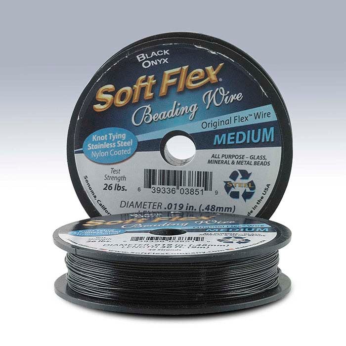 Soft Flex® 49-trådig Svart Onyx 0,48 mm Pärltråd, 9,14 m Spole