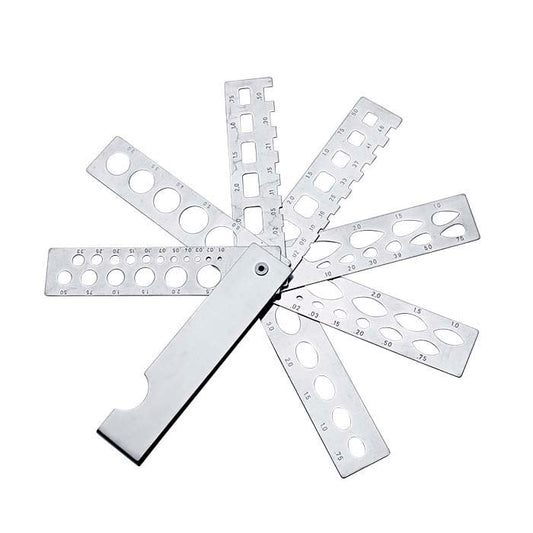 Fan Gauge for Diamonds and Gemstones, 7-Blade