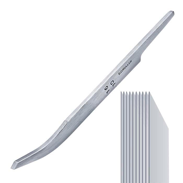 E.C. Muller Carbon Steel Bent Line Gravers #16