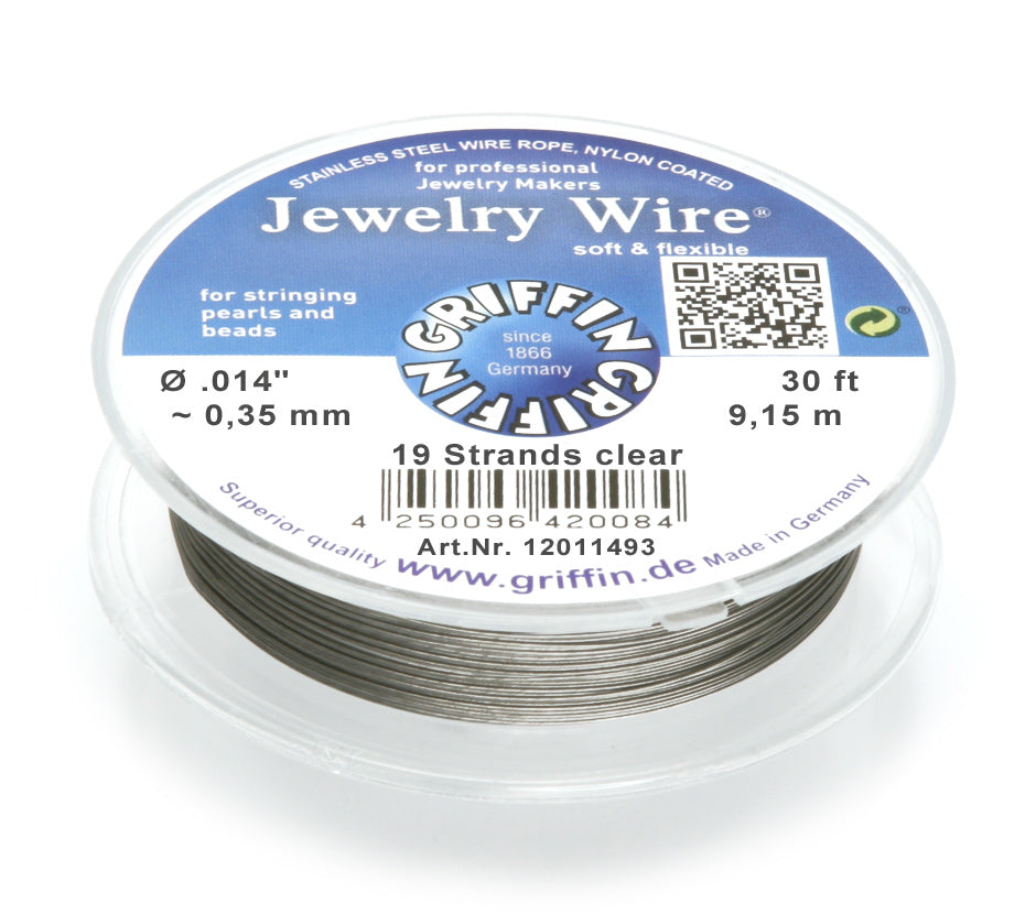 Griffin™ Jewelry Wire – 19 or 49 -Strand Clear Beading Wire for Professional Stringing