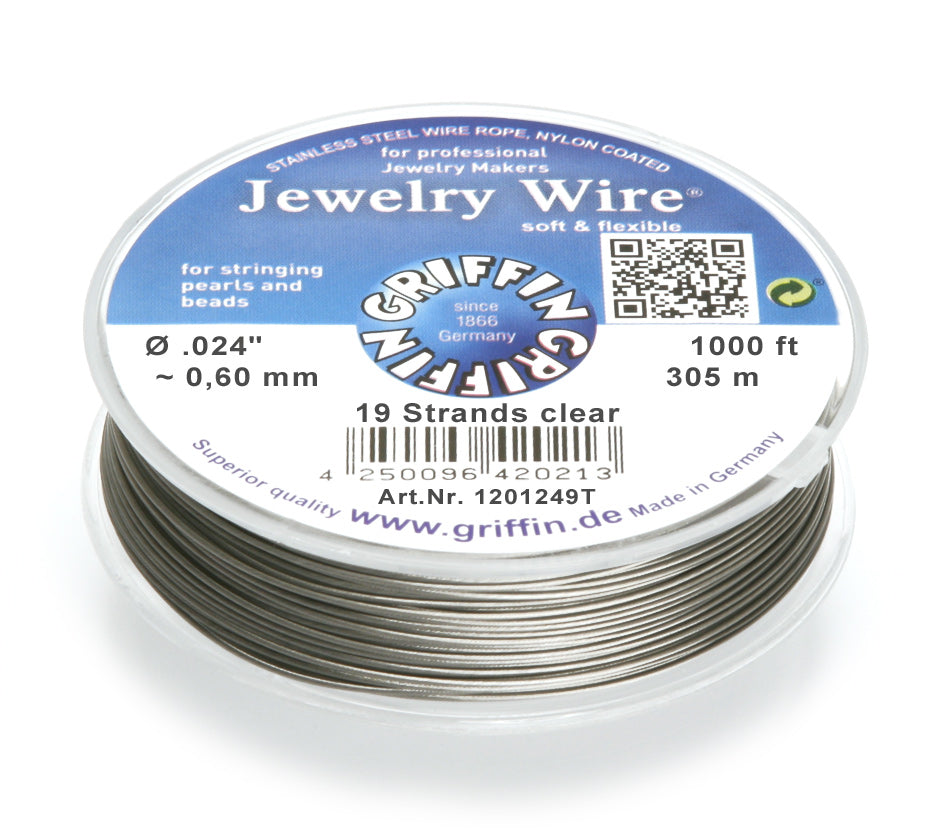 Griffin™ Jewelry Wire – 19 or 49 -Strand Clear Beading Wire for Professional Stringing
