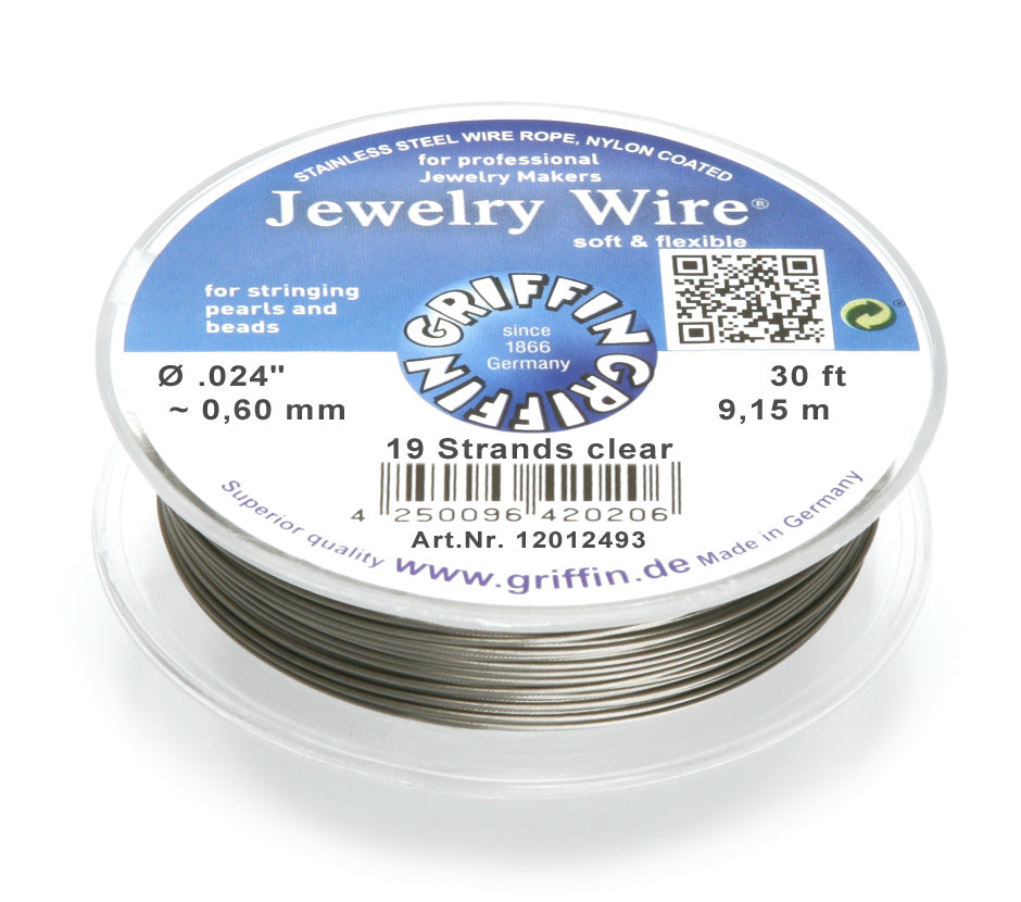 Griffin™ Jewelry Wire – 19 or 49 -Strand Clear Beading Wire for Professional Stringing
