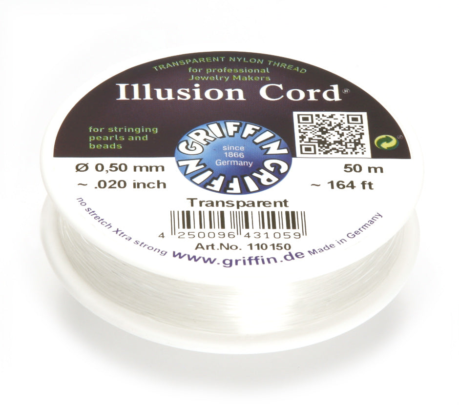 Griffin™ Illusion Cord – Transparent Nylon Thread, 50m (164ft)