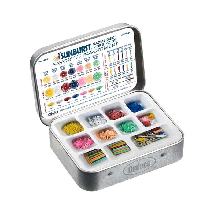 Dedeco® Sunburst® Deluxe Bristle Disc, Point & Pin Polishing Kit