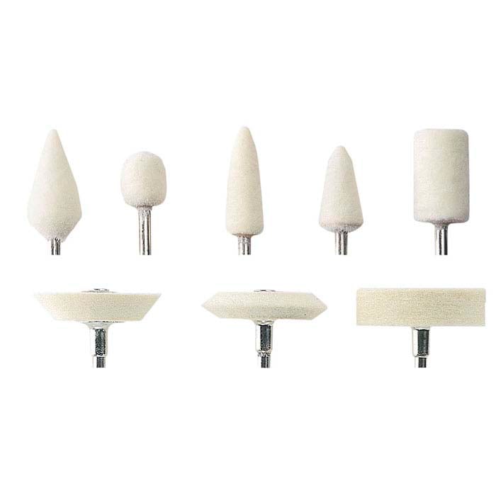 Miniature Felt Buffs and Points Kit, 2.38mm Shank-Mounted