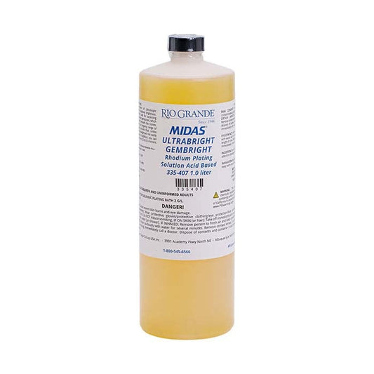 MIDAS® RH2XL Ultrabright GemBright Rhodium Plating Solution, Acid-Based