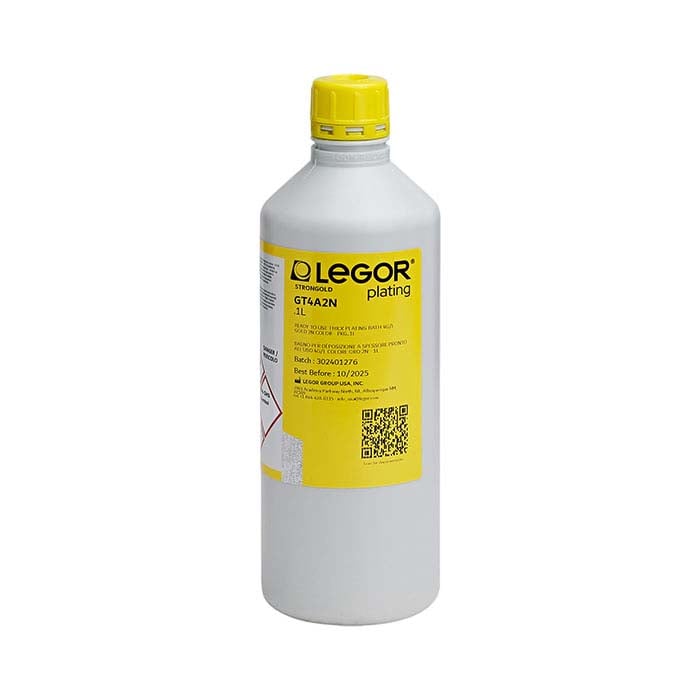 Legor® GT4A2N Heavy-Deposition Yellow Gold Plating Solution, Acid Based