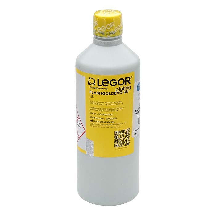 Legor® FLASHGOLD-EVO 3N Yellow Gold Plating Solution, Cyanide-Free