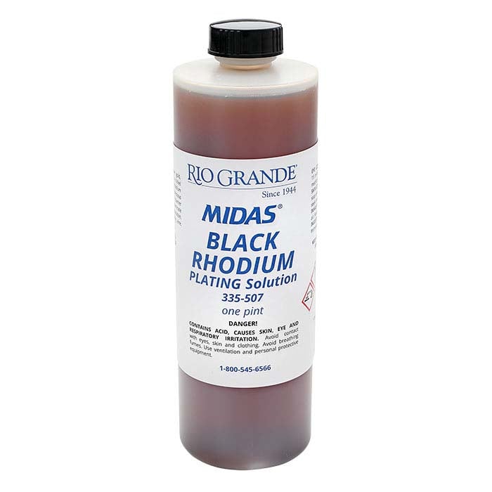 Midas Black Rhodium Plating Solution, Acid-Based