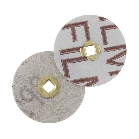 E.C. Moore Magnum Brass-Center Snap-On Snap-Off Plastic-Backed Aluminum Oxide Sanding Disc, 150-Grit
