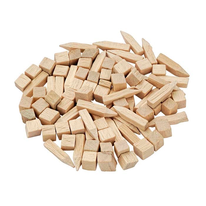 Hardwood 3.97mm Cube Tumbling Media, 22.68 kg.