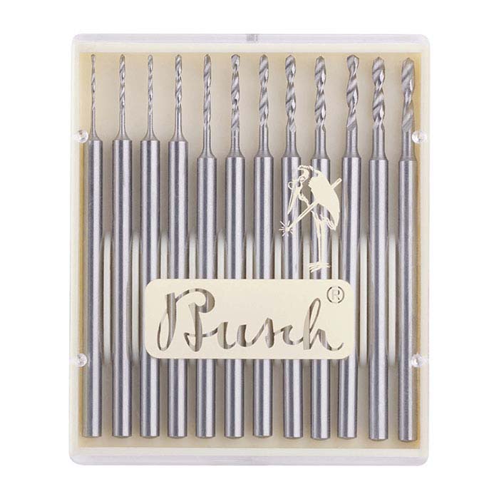 Busch® Tungsten Vanadium Twist Drill Set, 0.5–1.6mm