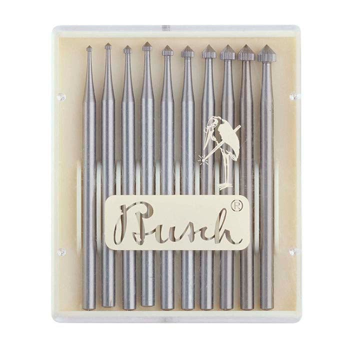 Busch® Tungsten Vanadium Stone-Setting Bur Set, 1.0–3.25mm