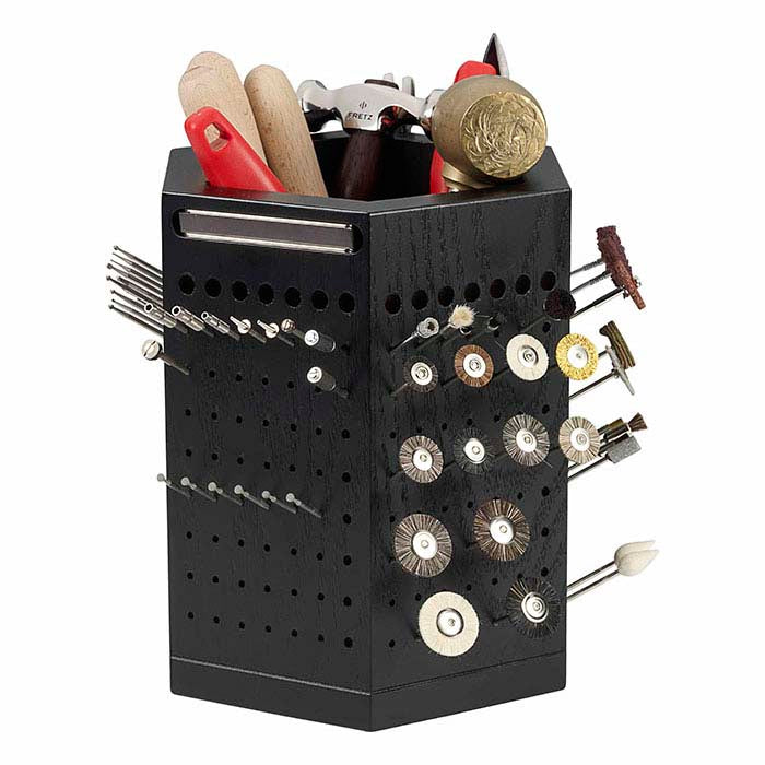 Wood Six-Sided Rotating Bur & Tool Organizer