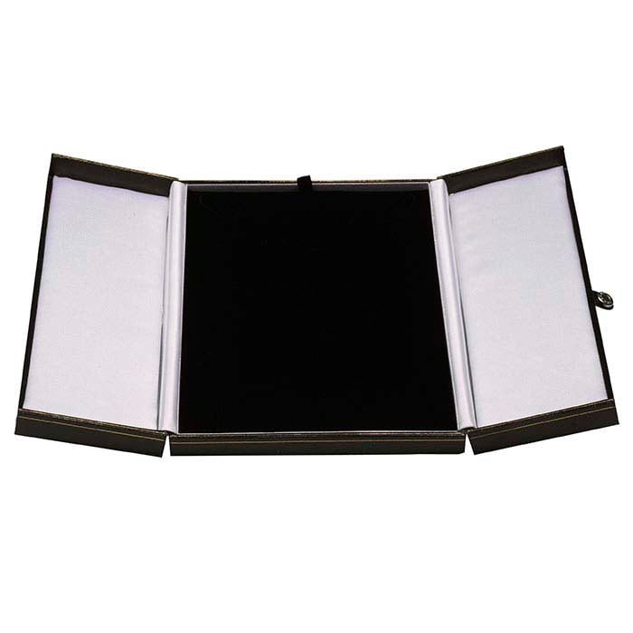 Faux Leather Snap-Tab Necklace Gift Box